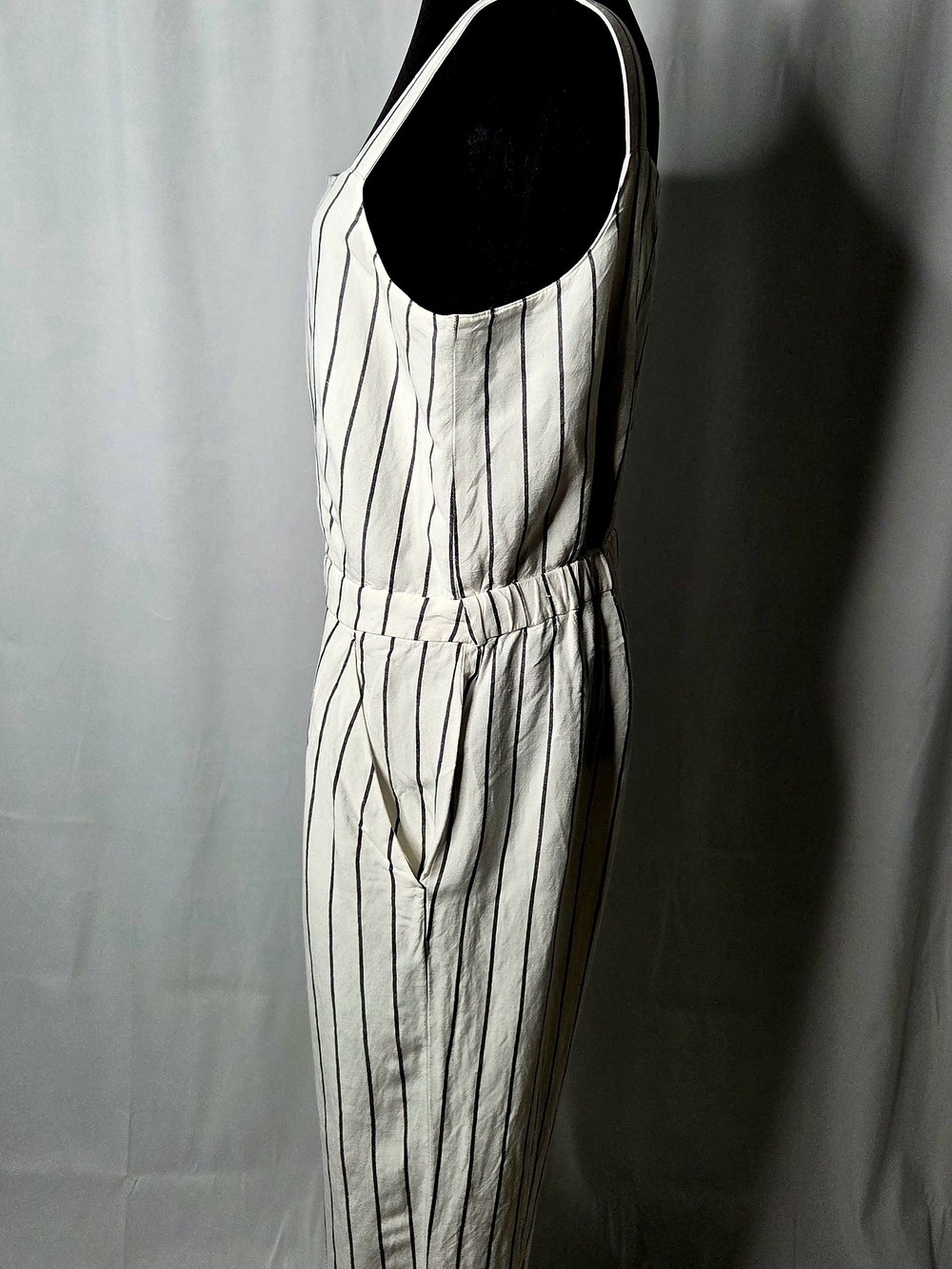 LOFT Ann Taylor Striped Apron Jumpsuit - Picture 7 of 8